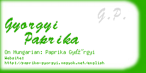 gyorgyi paprika business card